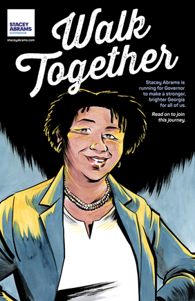Stacey Abrams comic book lettering